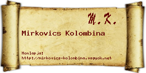 Mirkovics Kolombina névjegykártya